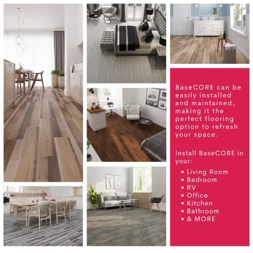 Luxury Vinyl Flooring Tiles by Lucida USA | Peel and Stick Floor Tile for DIY Installation | 36 Wood-Look Planks | Kiln | BaseCore | 54 Sq. Feet 5