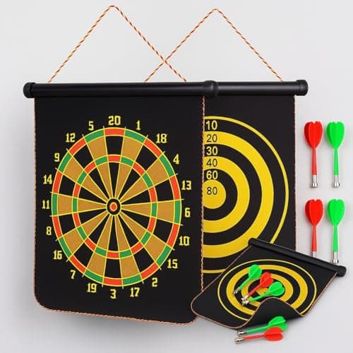 Toy Imagine 14 Inch Magnetic Dart Board Game – Double Sided Dartboard with Safe Magnetic Darts, Indoor Outdoor Family & Office Game for Boys & Girls, Fun Party Play, Diwali Gift