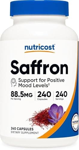 Evorina Saffron Extract 88.5mg, 240 Capsules - Veggie Caps, Non-GMO, Gluten Free | High Strength Herbal Supplement | Clean Label Ayurvedic Wellness