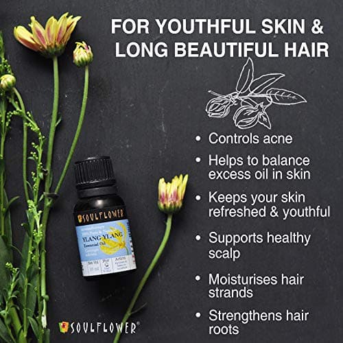 Soulflower Ylang Essential Oil for Strengthen Hair Roots, Control Hair Fall, Skin Moisture, Controls Acne, Aromatherapy - 100% Pure, Natural & Undiluted Premium Essential Oil, 15ml 2