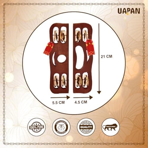 UAPAN wood Narad Muni Kartal for Kirtan I Bhajan Musical Instrument I Pair of 1 4