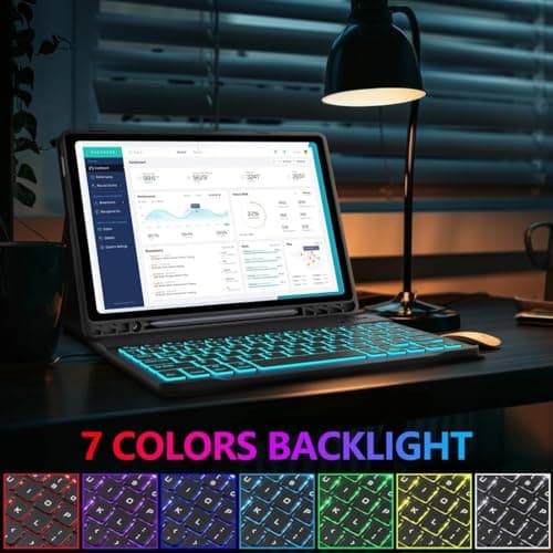 typecase Keyboard Case for Samsung Galaxy Tab S10+, S9+ & S9 FE+ (12.4 Inch) with 7-Colors Backlit, S-Pen Holder, 3 Viewing Angle, Magnetically Detachable Wireless Keyboard (NOT Fit S10 FE+) 5