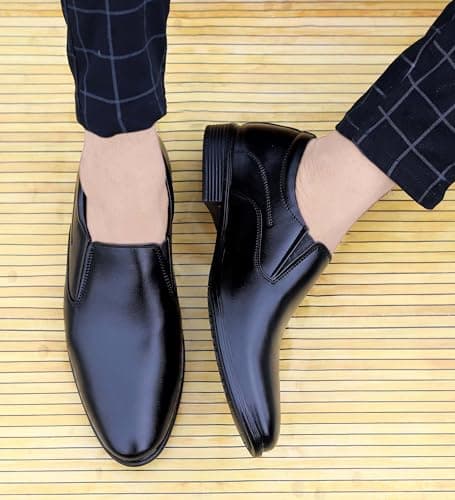Zixer F6012 Office Wear Soft Derby Formal Shoes for Men || Boys Semi Formal Wedding Party Boots for Men Black 4