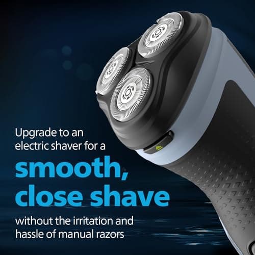 Philips Electric Shaver For Men, Skinprotect Technology, Wet And Dry Shave, 3D Floating Heads, 27 Self Sharpening Blades, Pop-Up Trimmer, Cordless, Waterproof X3063/03 (New Model), Blue 3