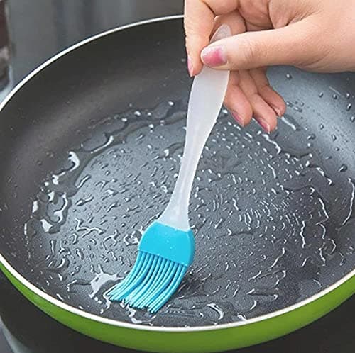 AV Enterprises | Multicolour Silicone Heat Resistant Oil Brush and Spatula Set with Handle/Pastry/Cake Brush/Ghee Combo Set of 2 Pcs 5