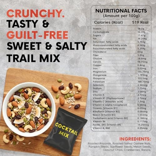 Ethno Cocktail Bio-Activated Sweet & Salty Trail Mix (400g) - Roasted Almonds, Cashews, Raisins, Cranberries - Sprouted Nuts & Seeds + Mixed Dry Fruits Combo Pack - Sugar-Free Oil-Free, Healthy Snacks 2