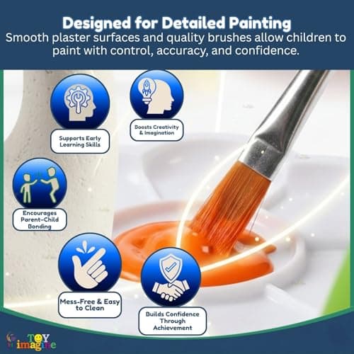 Toy Imagine DIY Space Mould & Paint Creative Activity Set for Kids | Plaster Figurine Painting Craft Kit with Colours, Palette & Molds | Educational Art & Craft Gift for Boys & Girls 6–12 Years 4