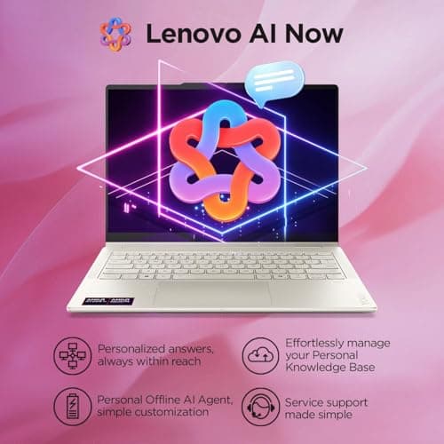 Lenovo Yoga 7 2-in-1 AMD Ryzen AI 7 350 (24GB RAM/1TB SSD/14 (35.5cm)/WUXGA OLED/50 Tops NPU/Copilot+ PC/Windows 11/Office Home 2024/Yoga Pen/1Yr ADP/Seashell/1.38Kg), 83JR001EIN Convertible Laptop 4