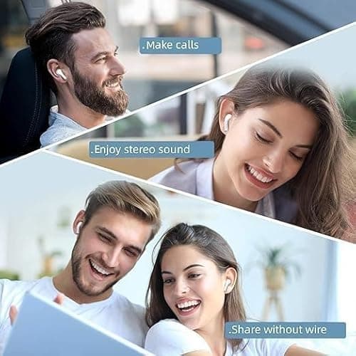 Wireless Earbuds Bluetooth 5.1 TWS Earphones Full Touch Control Headphones Built-in Microphone Immersive Sound Quality Ensure Fast Stable & Connection Smart LED Headset Sports Bud (Black) 2