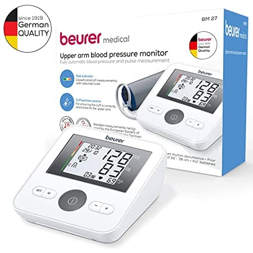 Beurer BM 27 Upper Arm Blood Pressure Monitor With Cuff Position Control And The Automatic Incorrect Usage Message With German Technology, White 2