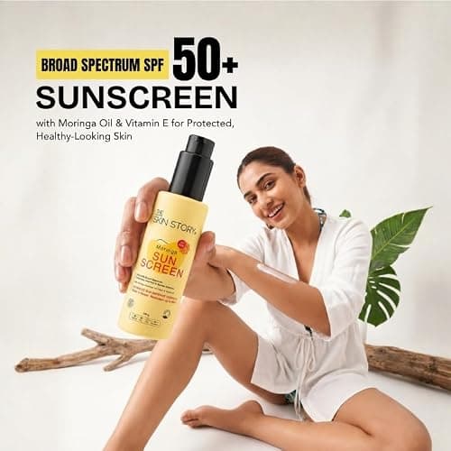 The Skin Story Moringa Sunscreen SPF 50 | Broad Spectrum UVA & UVB Protection | Anti-Aging Formula with Moringa Oil | Water & Sweat Resistant | Matte Finish | No White Cast | Suitable for All Skin Typ 3