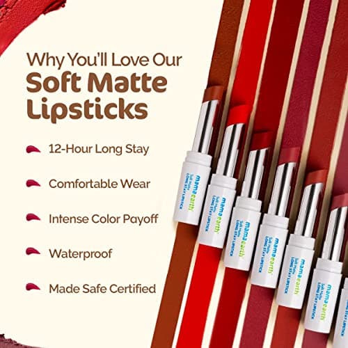 Mamaearth Soft Matte Long Stay Lipsticks with Jojoba Oil & Vitamin E for 12 Hour Long Stay - 02 Mulberry Pink - 3.5 g 2