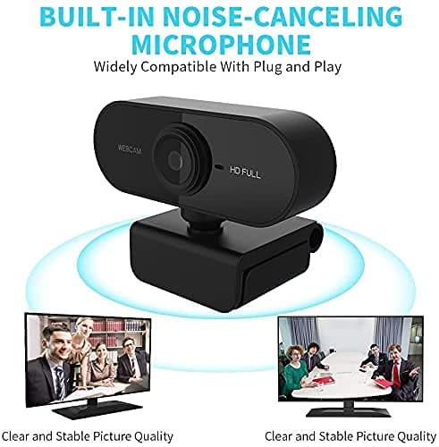 FNX Full HD 1080P Plug and Play, 360° Flexible Rotatable Clip Webcam with Microphone Streaming for Video Calling and Recording USB PC 5