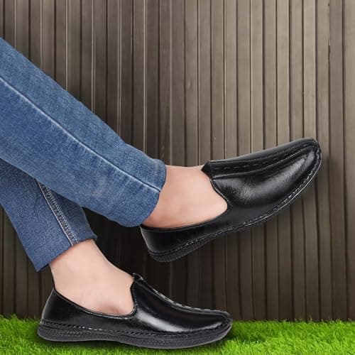 Zixer E7008 Ethnic Wear Wedding Party Half Shoes for Men Mojri Casual Formal Back Open Shoe Casuals for Men Black 5