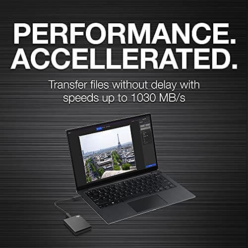 Seagate One Touch 2 TB External SSD up to 1030 Mb/s, for Windows and Mac, with Android App, 3 yr Data Recovery Services, Portable Solid State Drive Black (STKG2000400) 3