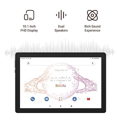 Baatu Enable Tablet - Parental Control Tab for Kids (10.1 inch) | Screen Time Monitor, App Blocker, Content Monitor & Location Tracking | 6000 mAH Battery | 4G & WiFi Calling | 4GB RAM, 64 GB ROM 5