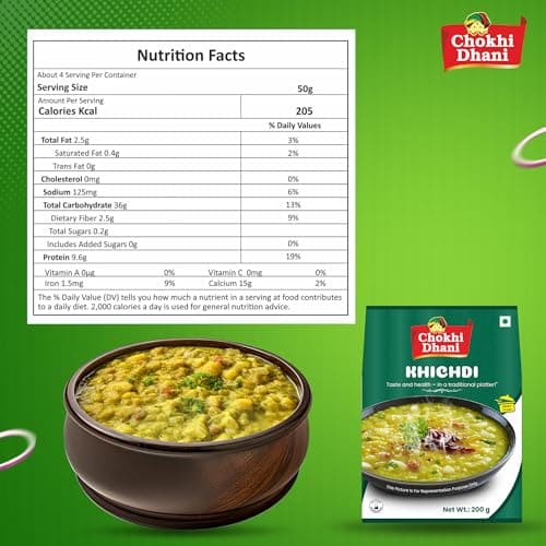 Chokhi Dhani Ready to Eat Khichdi Pack of 2 (200g Each) | Rice & Moong Dal Khichdi | Just Heat & Eat Indian Meal | Healthy Comfort Food | Veg 2