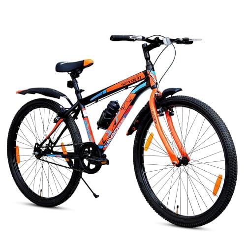 Leader Spyder 27.5T MTB Cycle/Bike Single Speed with Complete Accessories for Men - Matt Black/Orange Ideal for 15+ Years | Frame: 19 Inches
