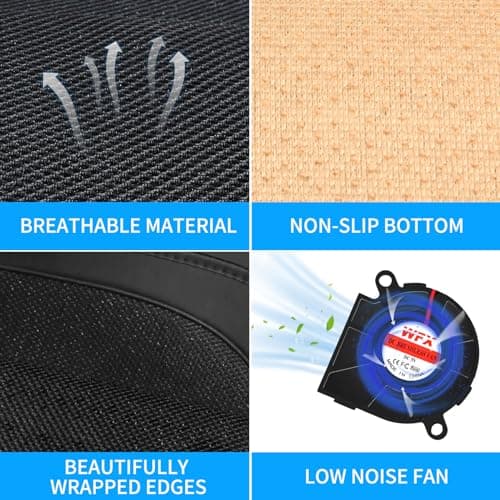 COFSODI USB Cooling Seat Cushion, Cool Car Seat with Fan, Summer Automotive Seat Cushion, Breathable and Ventilated Car Seat Cushion, Car Seat Cooling Pad, Ventilated Car Seat Cover. 5