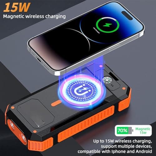 LRSA Solar Power Bank 40000mAh, 25W Wireless Quick Charge, 3 Ports, Solar Powered, for Smartphones 4
