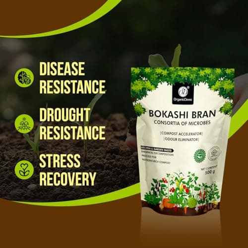 OrganicDews Bokashi Bran (500 g - Pack of 1) – Organic Compost Starter Powder with EM Microbes for Kitchen Waste, Food Waste Composting & Soil Enrichment | Indoor & Outdoor Home Composting Solution 5