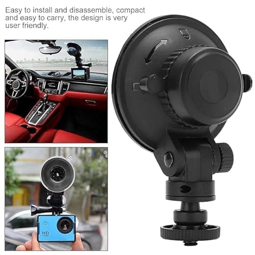 SJCAM SC-1 360° Turnable Suction Cup | Portable One-Key Lock Plastic Universal Suction Cup Mount | Small Vacuum Cup Compatible Gopro Hero 5/6/7/8/9/10/11/12 Insta 360 DJI Action Camera | Black 2