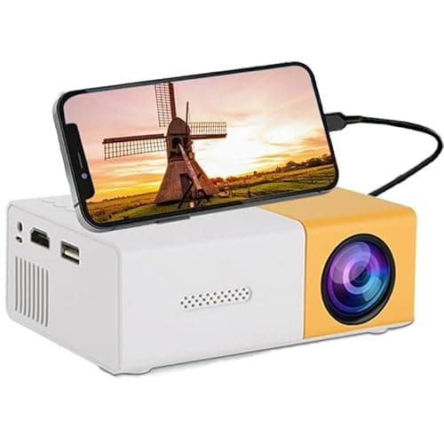 Portable Mini Smart Projector Compatible with Android iOS Laptop firestick - 60 inch Projection | 1080P FHD Support | with HDMI & Remote (Black/Yellow/Blue - Subject to Availability)