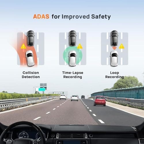 70mai A510 HDR 3K Dash Cam, STARVIS 2 IMX675 Sensor, ADAS, Built-in GPS Logger, Route Recorder, MaiColor Vivid+ with Night Owl Vision, App Playback & Share, Optional Parking Monitoring 4