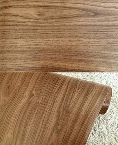 wolpin DIY Door Wallpaper (45 x 300 CM) | Vinyl Wood Texture Shelf Liner for Furniture, Table Top, Wardrobe, Cupboard & Almirah Makeover | Self Adhesive PVC Sheet in Brown for Home Decoration 5