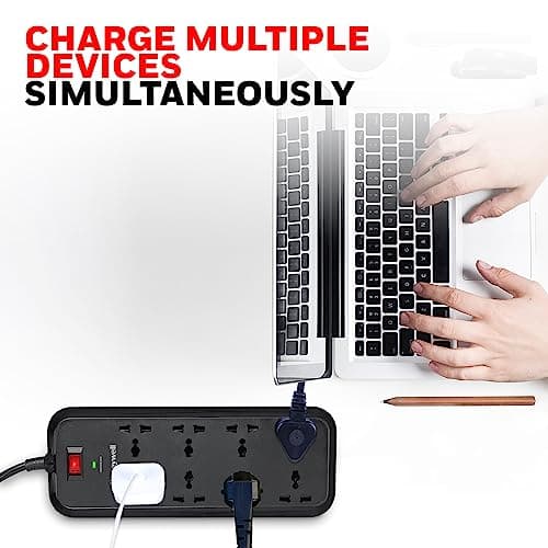 Honeywell Surge Protector, 8 Universal Sockets,20000Amp, 2 Meter Cord, Device Secure Warranty,Automatic Overload Protection,Spike Guard/Extension Board,Master Switch,3Year Manufacturer Warranty 4