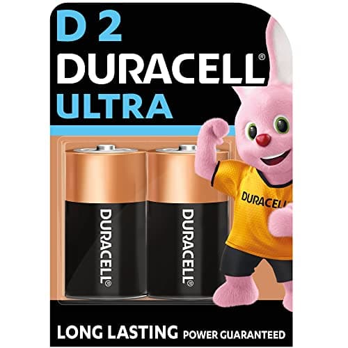 Duracell Ultra D Battery, Pack of 2, High-Drain Devices, Flashlight, Toy, Electric Door Lock