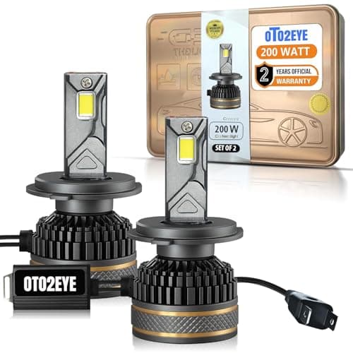 200W H7 Car LED Headlight Bulbs Hi & Lo Beam 20,000LM, 6500K Cool White | Driving Night Vision | Car Accessories | 2 Years Warranty (Pack of 2) (Cool White) (00W, H7)