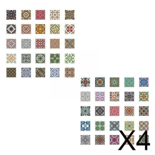 The Style Sutra 4x50 Pieces Tile Stickers PVC Ornament Luggage Decals for Laptop Suitcase Wall|Crafts | Scrapbooking & Paper Crafts | Scrapbooking 2