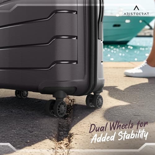 Aristocrat Liberty 8 Wheel Medium Size (Check-in) Hard Case Trolley Bag, Lightweight Polypropylene Luggage, 68 CM, Combination Lock, Travel-Friendly, Unisex, 3-Yr Global Warranty, Saddle Brown 4