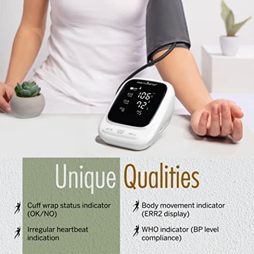 HealthSense Heart-Mate BP144 Upper Arm Automatic Digital Talking Blood Pressure Monitor, Heart Rate Machine & Pulse Checking meter for Accurate Home Monitoring with 1 Year Warranty, Batteries Included 4