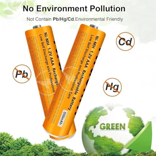 AAA Rechargeable Ni-MH Batteries, 1.2V, 830mAh, Pack of 4, Compatible with Cordless Phones, Home Electronics 5