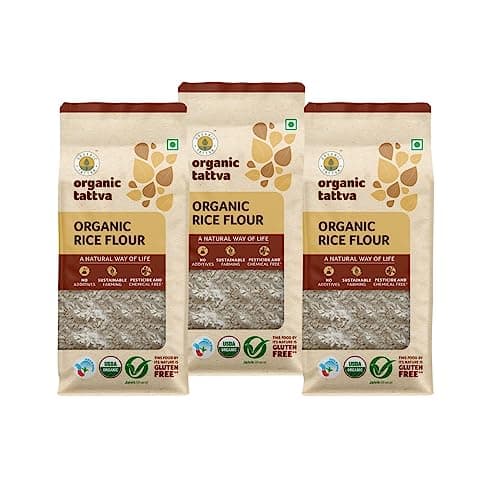 Organic Tattva - Organic Rice Flour 1.5 KG (Pack of 3) 500 Gram Each | Gluten Free | NO Additives and NO Preservatives