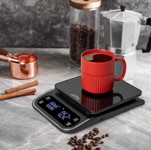 Hoffen Digital Kitchen Weighing Scale, Weight machine with Timer for use of accurate taste of coffee every time for coffee Lovers, 2 Year Warranty & Battery Included 2
