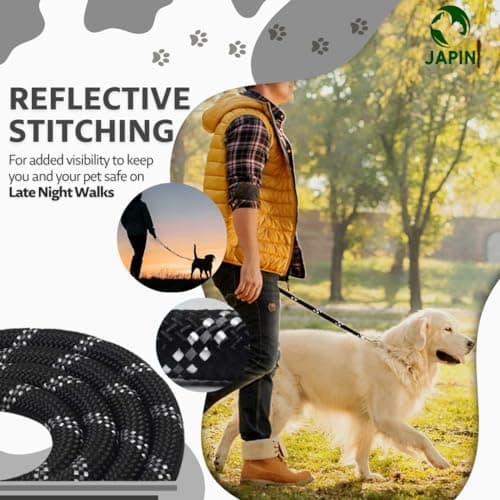 JAPIN Nylon Rope Dog Cord Leash Training Leash for Small to Large Dogs with Heavy Duty Hook (12 MM) 3