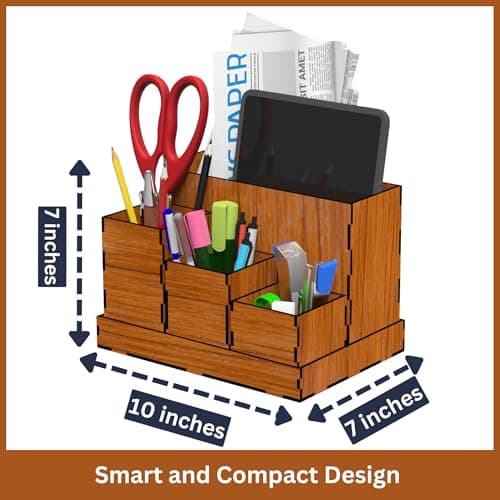 Desk Organizer with 4 Compartments Stylish Table Organizer for Office Desk Storage Box for Stationery and Accessories Unique Corporate Gift 2