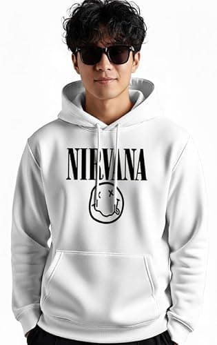 KLATCH Men?s Graphic Music Sweatshirt Hoodie | Winter Cotton Fleece Sweatshirts Pullover Hoodie for Casual & Streetwear Blue L