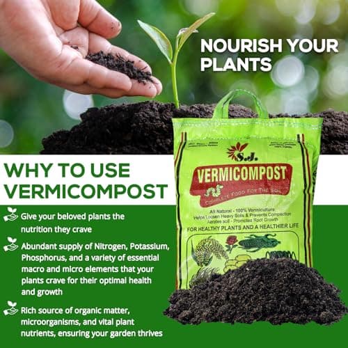SJ Organics Vermicompost For Plants - 5 Kg | Odorless Fertilizer Powder | Ready to Use Organic Manure | Fertilizers for Plant Home Garden | Enriched Plant Food Fertilisers | Compost for Indoor plants 4
