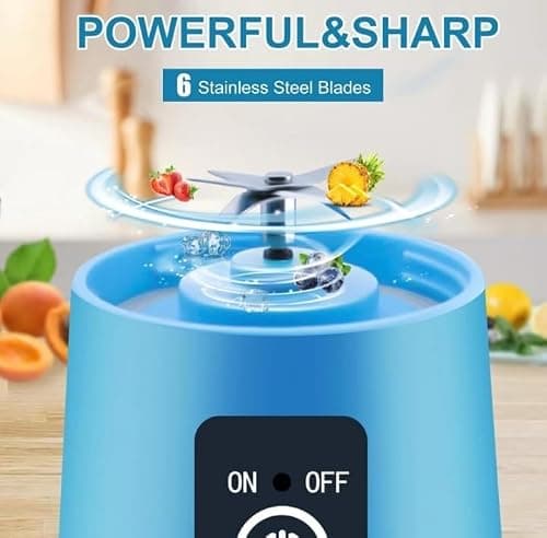USB Rechargeable, Portable, Easy-to-use, Blender with a Sporty Look (best for Milk-Shakes, Smoothies, Whey-Protein, & Wet blending) (1, Multicolor, 25, Watts) 4