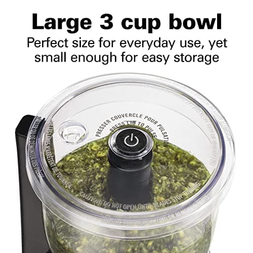 Hamilton Beach (72850) Food Processor Mini Chopper, 3 Cup, Electric, Black, 350 Watts, Pack of 1 3