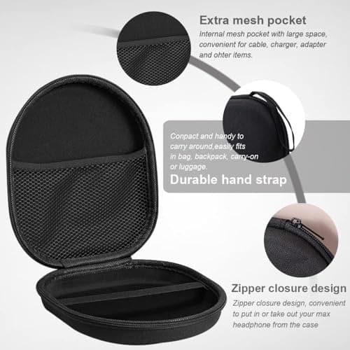 VERTUS® Headphone Carrying Hard Storage Bag Pouch Case Cover for Boat Rockerz 480 Bluetooth Headphone (Black) 3