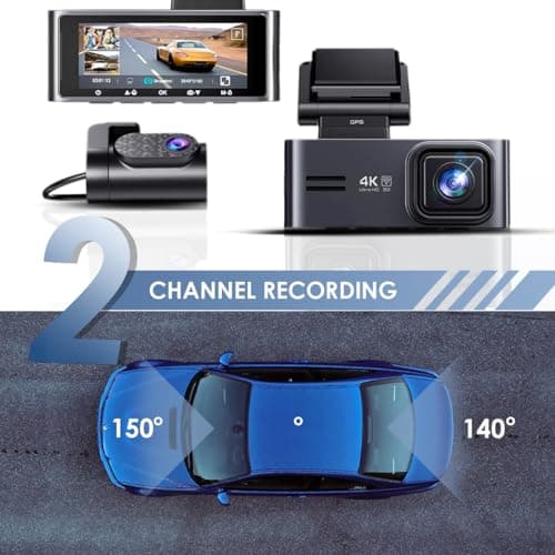 NEXDIGITRON PRIME Plus 4K Dual Channel Dash Camera with in-Built GPS Logger, Real 4K 2160P UHD Front+FHD Rear, IMX415 8MP Sensor, 3.2 Inch Screen, 5 GHz WiFi, Optional Parking Mode, Upto 256GB Support 3
