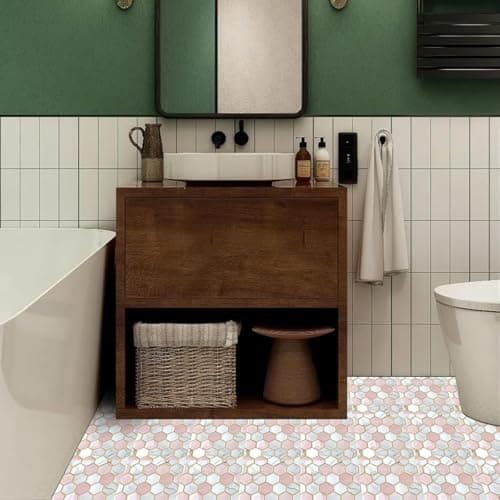 Tiles Sticker Peel and Stick Removable Self Adhesive DIY Vinyl Flooring Stickers for Kitchen Bathroom Living Room Entryway Home Decor (new 26, 6x6 inch (40 pic)) 3