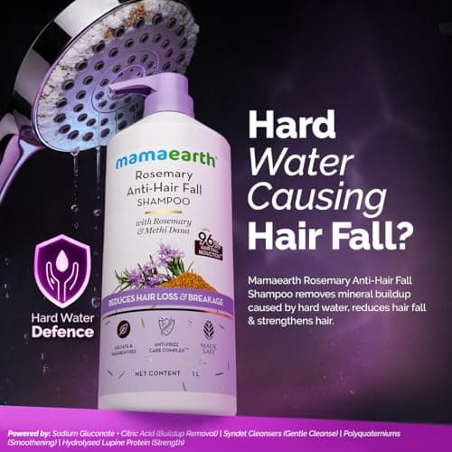 Mamaearth Rosemary Anti-Hair Fall Shampoo with Rosemary & Methi Dana for Reducing hair Loss & Breakage - 1 Litre | Up to 94% Stronger Hair | Up to 93% Less Fall | Sulphate Free Shampoo | For Men and W 2