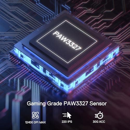 Redragon M724 Wired Gaming Mouse, 42G Ultra-Light 12,400 Max DPI Optical Gaming Mouse with 5 Programmable Buttons, Ergonomic Natural Grip Build, Software Supports DIY Keybinds & DPI, Black 5