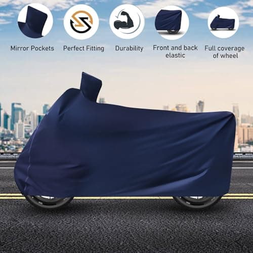 Auto Hub 100% Waterproof Scooty Bike Cover, Dustproof, UV Protection Bike Body Cover for All Two Wheeler Scooter Scooty Activa Size - Blue 5